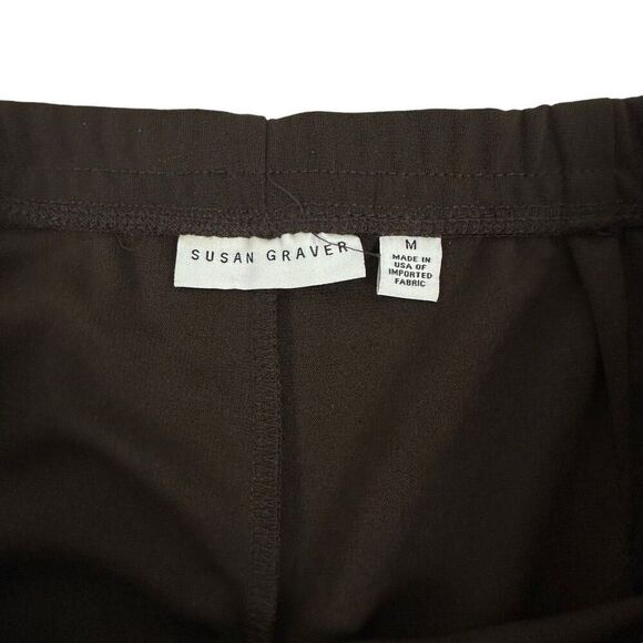 Susan Graver Pull On Full Length Flare Pant Medium Brown - Picture 3 of 6